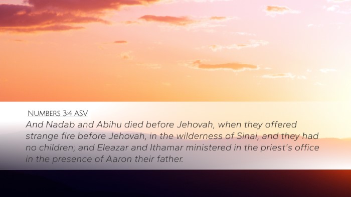 Numbers 3:4 ASV Bible Verse Image
