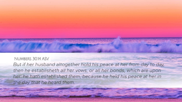 Numbers 30:14 ASV Desktop Wallpaper - But if her husband altogether hold his peace at - Desktop Bible Verse Wallpaper