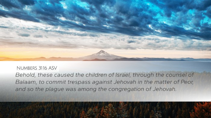 Numbers 31:16 ASV Bible Verse Image