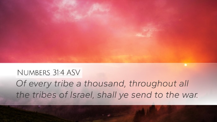 Numbers 31:4 ASV Desktop Wallpaper - Of every tribe a thousand, throughout all the - Desktop Bible Verse Wallpaper
