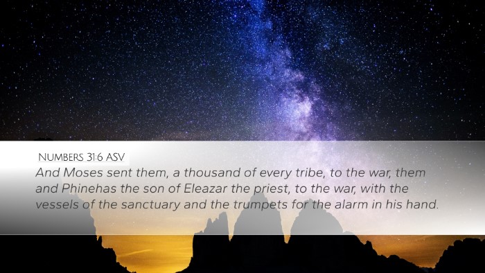 Numbers 31:6 ASV Bible Verse Image