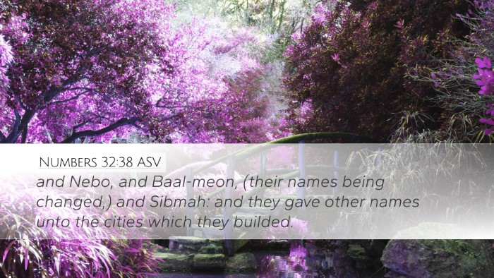 Numbers 32:38 ASV Bible Verse Image