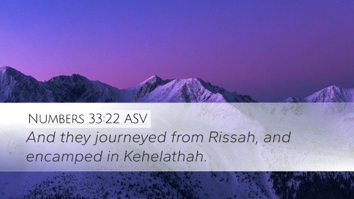 Numbers 33:22 ASV Desktop Wallpaper - And they journeyed from Rissah, and encamped in - Desktop Bible Verse Wallpaper