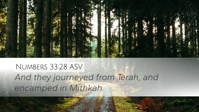 Numbers 33:28 ASV Desktop Wallpaper - And they journeyed from Terah, and encamped in - Desktop Bible Verse Wallpaper