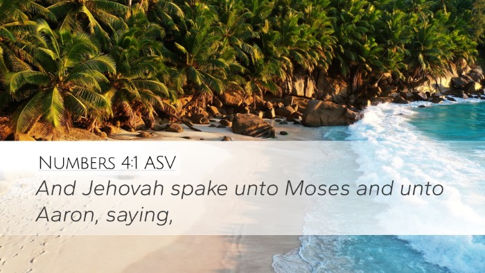 Numbers 4:1 ASV Bible Verse Image