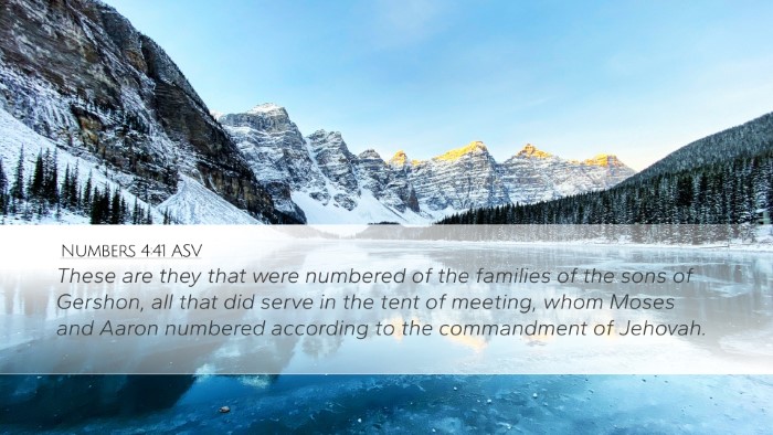 Numbers 4:41 ASV Desktop Wallpaper - These are they that were numbered of the families - Desktop Bible Verse Wallpaper