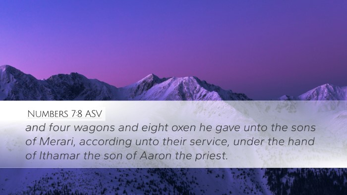 Numbers 7:8 ASV Bible Verse Image