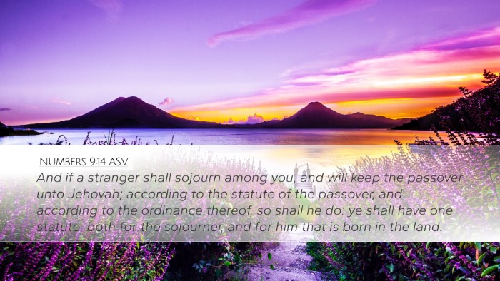 Numbers 9:14 ASV Bible Verse Image