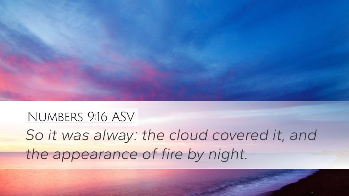 Numbers 9:16 ASV Desktop Wallpaper - So it was alway: the cloud covered it, and the - Desktop Bible Verse Wallpaper