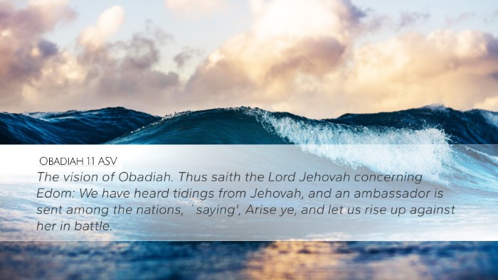 Obadiah 1:1 ASV Desktop Wallpaper - The vision of Obadiah. Thus saith the Lord - Desktop Bible Verse Wallpaper