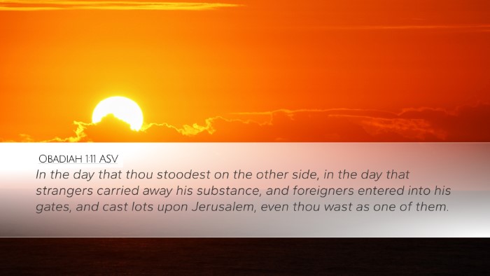 Obadiah 1:11 ASV Bible Verse Image