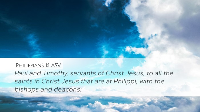 Philippians 1:1 ASV Bible Verse Image