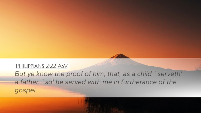 Philippians 2:22 ASV Bible Verse Image
