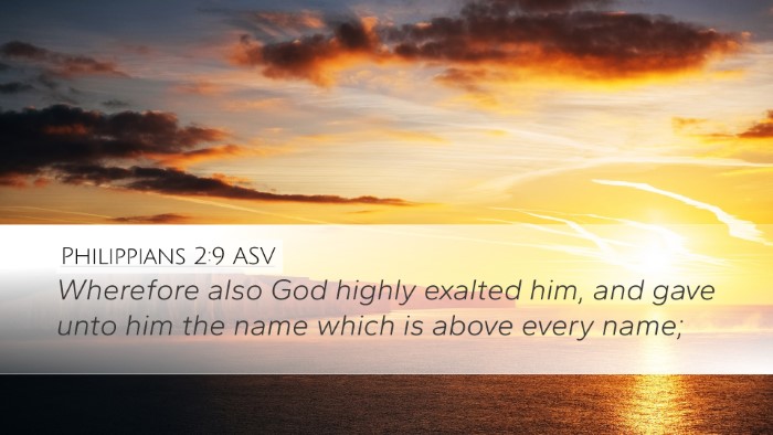 Philippians 2:9 ASV Bible Verse Image