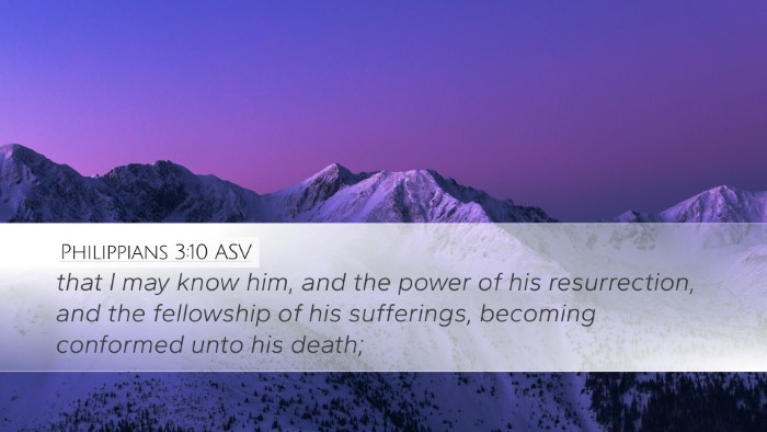 Philippians 3:10 ASV Bible Verse Image