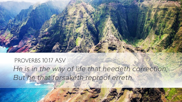 Proverbs 10:17 ASV Bible Verse Image