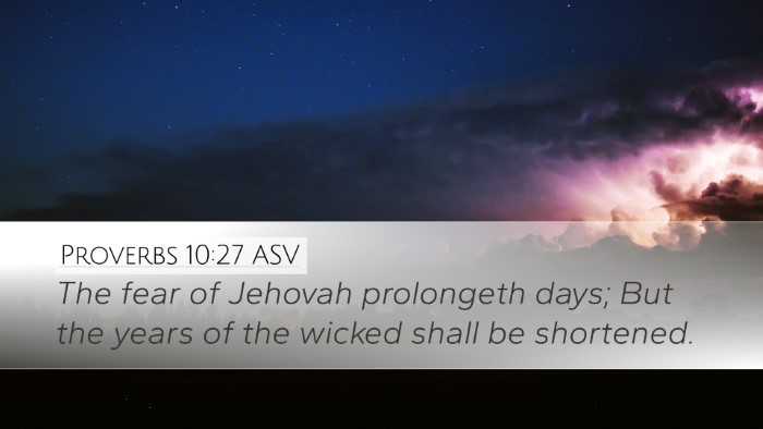 Proverbs 10:27 ASV Bible Verse Image