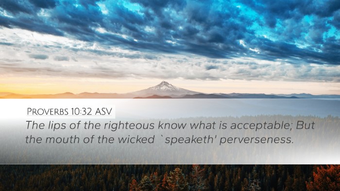 Proverbs 10:32 ASV Desktop Wallpaper - The lips of the righteous know what is - Desktop Bible Verse Wallpaper