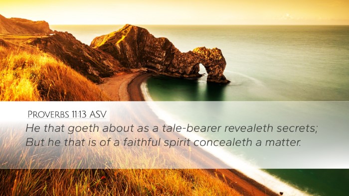 Proverbs 11:13 ASV Bible Verse Image