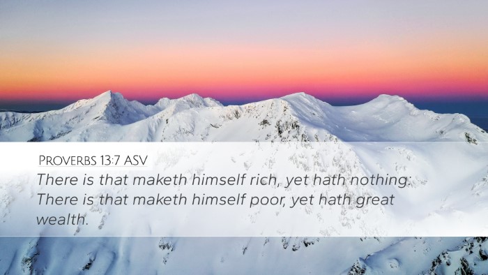 Proverbs 13:7 ASV Bible Verse Image
