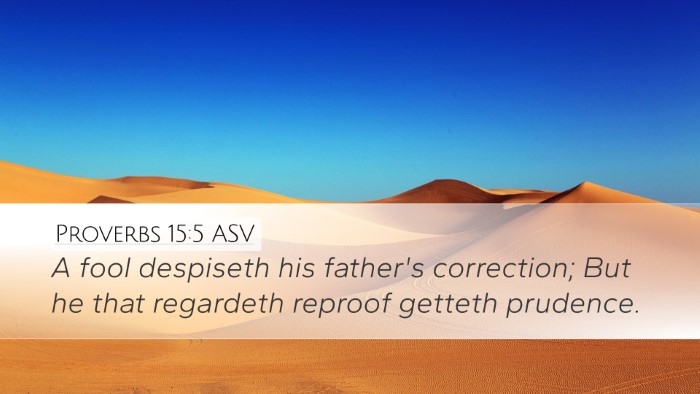 Proverbs 15:5 ASV Bible Verse Image