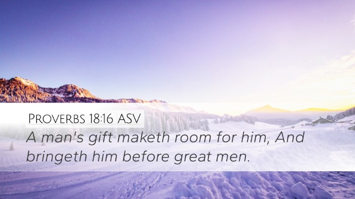 Proverbs 18:16 ASV Desktop Wallpaper - A man's gift maketh room for him, And bringeth - Desktop Bible Verse Wallpaper