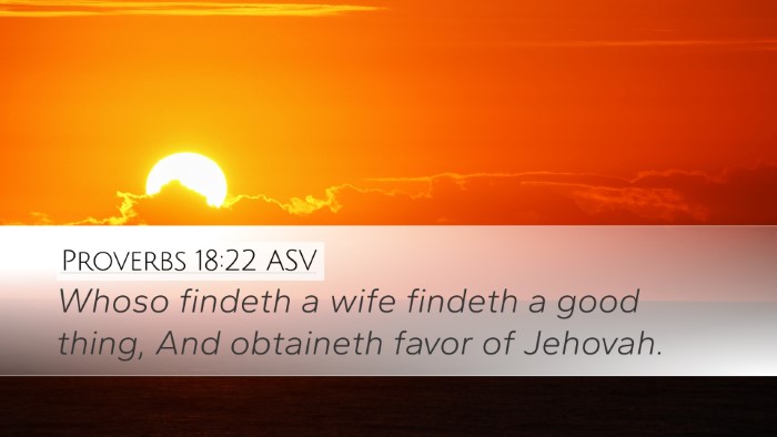 Proverbs 18:22 ASV Bible Verse Image