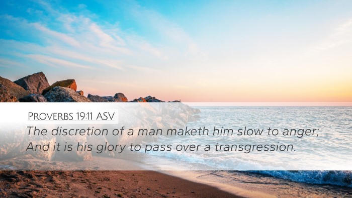 Proverbs 19:11 ASV Desktop Wallpaper - The discretion of a man maketh him slow to anger; - Desktop Bible Verse Wallpaper