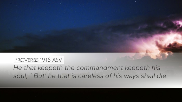 Proverbs 19:16 ASV Desktop Wallpaper - He that keepeth the commandment keepeth his soul; - Desktop Bible Verse Wallpaper