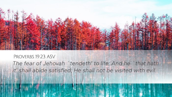 Proverbs 19:23 ASV Desktop Wallpaper - The fear of Jehovah `tendeth' to life; And he - Desktop Bible Verse Wallpaper