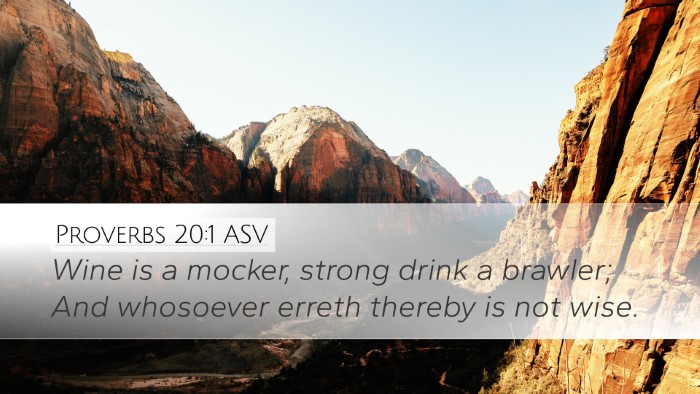 Proverbs 20:1 ASV Bible Verse Image