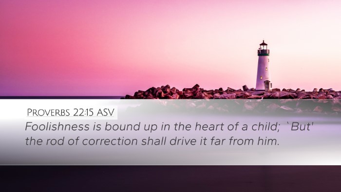 Proverbs 22:15 ASV Bible Verse Image