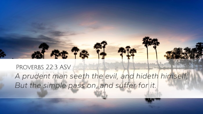 Proverbs 22:3 ASV Bible Verse Image