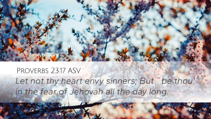 Proverbs 23:17 ASV Desktop Wallpaper - Let not thy heart envy sinners; But `be thou' in - Desktop Bible Verse Wallpaper