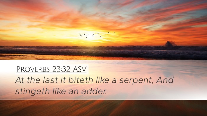 Proverbs 23:32 ASV Desktop Wallpaper - At the last it biteth like a serpent, And - Desktop Bible Verse Wallpaper