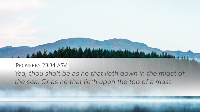 Proverbs 23:34 ASV Bible Verse Image