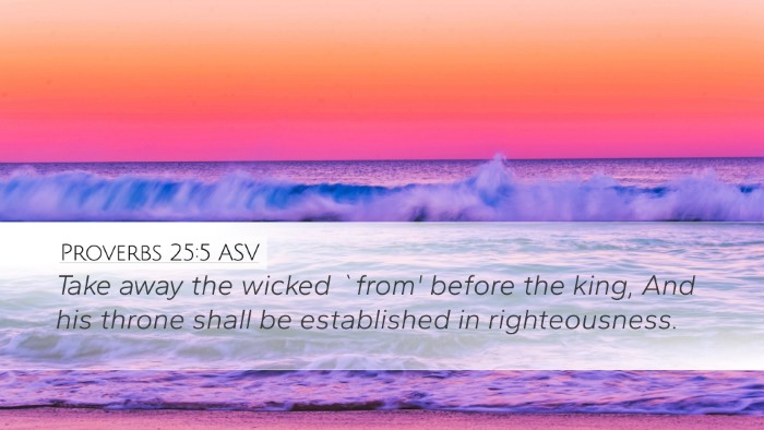 Proverbs 25:5 ASV Bible Verse Image