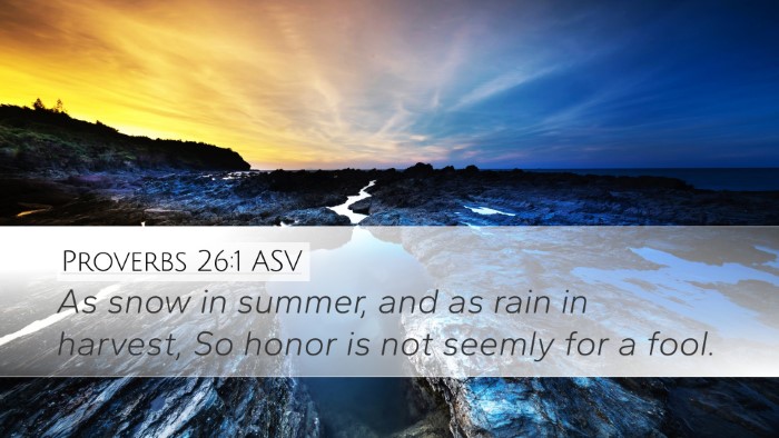 Proverbs 26:1 ASV Bible Verse Image