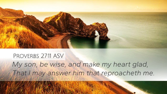 Proverbs 27:11 ASV Desktop Wallpaper - My son, be wise, and make my heart glad, That I - Desktop Bible Verse Wallpaper