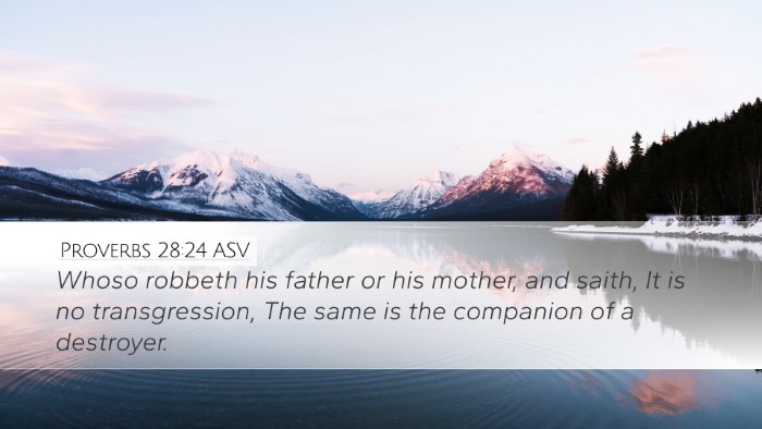 Proverbs 28:24 ASV Bible Verse Image
