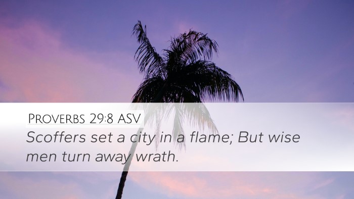 Proverbs 29:8 ASV Bible Verse Image