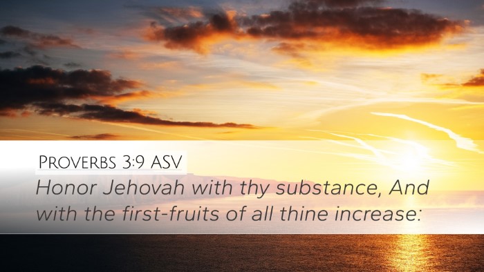 Proverbs 3:9 ASV Bible Verse Image