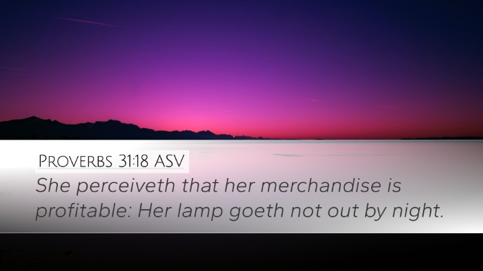 Proverbs 31:18 ASV Desktop Wallpaper - She perceiveth that her merchandise is - Desktop Bible Verse Wallpaper