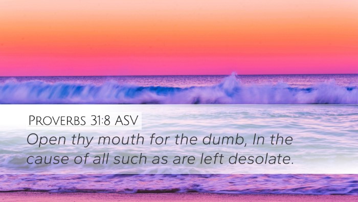 Proverbs 31:8 ASV Desktop Wallpaper - Open thy mouth for the dumb, In the cause of all - Desktop Bible Verse Wallpaper