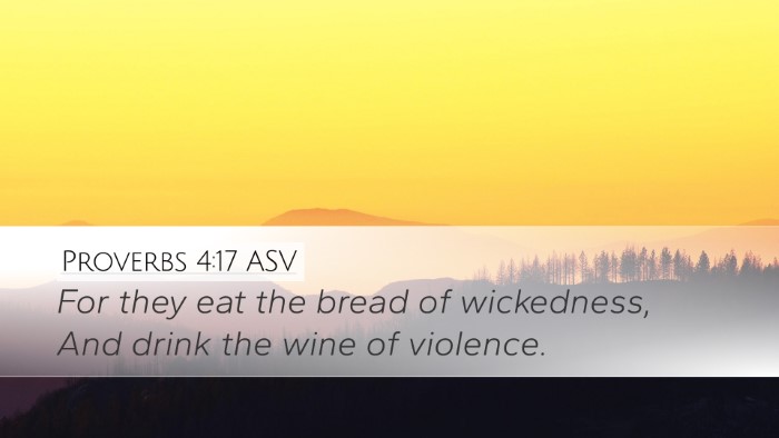 Proverbs 4:17 ASV Bible Verse Image