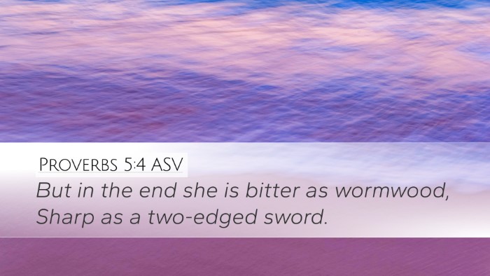 Proverbs 5:4 ASV Bible Verse Image