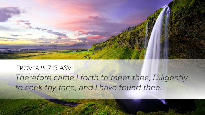 Proverbs 7:15 ASV Desktop Wallpaper - Therefore came I forth to meet thee, Diligently - Desktop Bible Verse Wallpaper