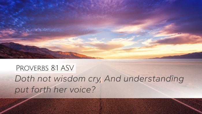 Proverbs 8:1 ASV Bible Verse Image