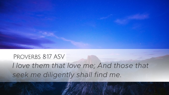 Proverbs 8:17 ASV Desktop Wallpaper - I love them that love me; And those that seek me - Desktop Bible Verse Wallpaper