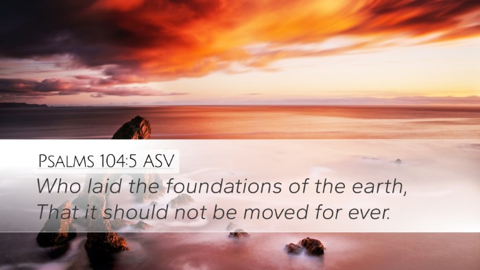 Psalms 104:5 ASV Bible Verse Image